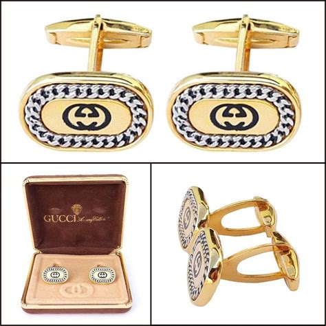 gold gucci cufflinks for men